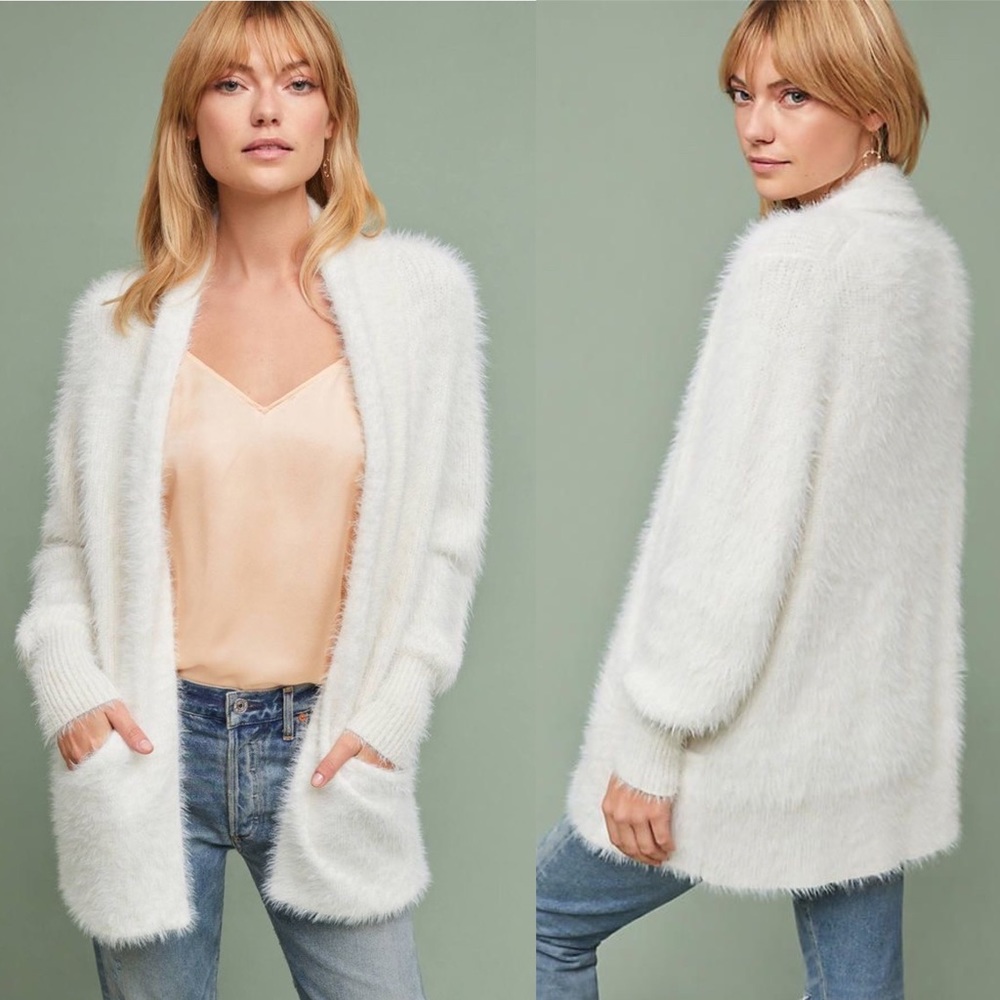 Anthropologie Pocketed Eyelash Cardigan
